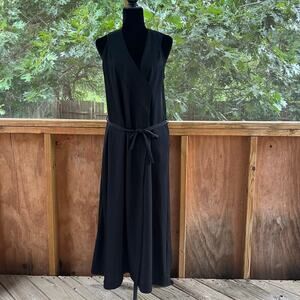 Rodebjer Sobek Twill Black Sleeveless Maxi Dress Size S